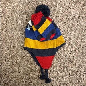 Old Navy Kids Striped Hat and mitten Set - Red, Blue, Yellow